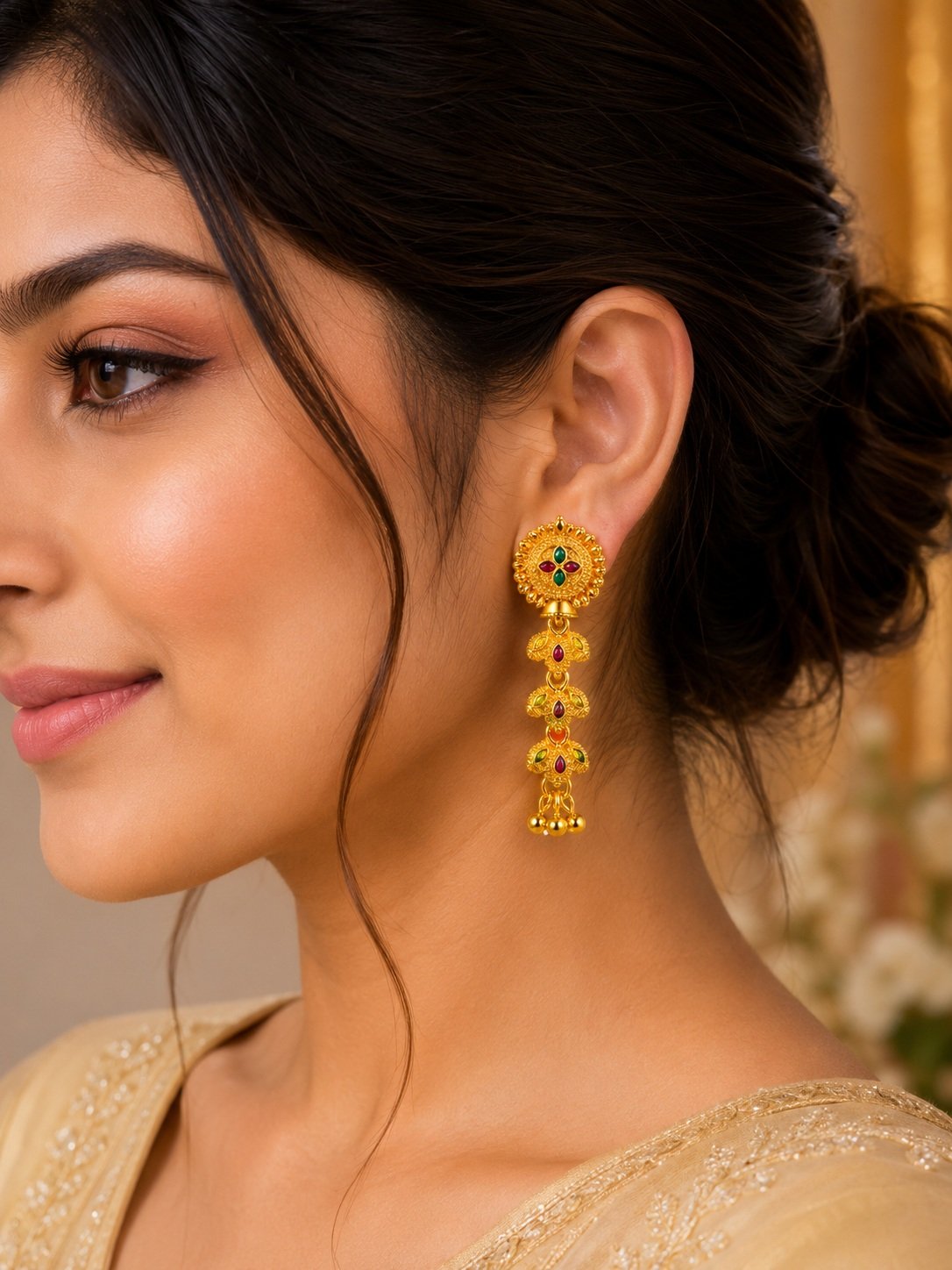 4 Pair Of Golden Earrings